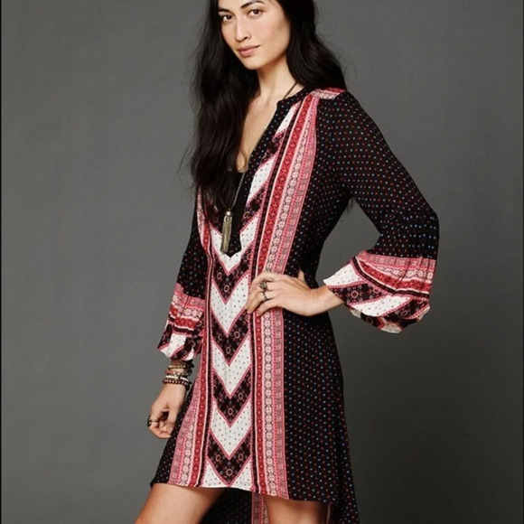 Free People Peacemaker Dress, Black Combo, Small, EUC - Picture 2 of 13